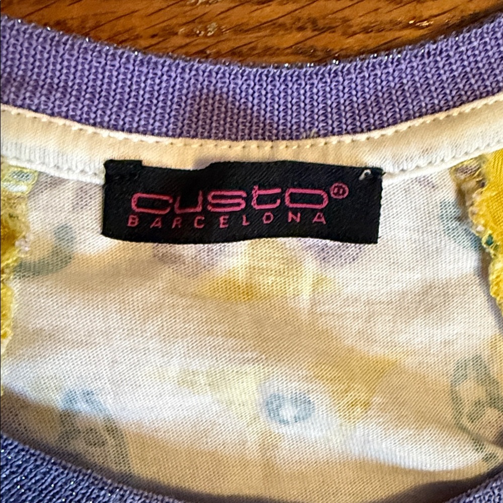 Custo Barcelona Purple and Yellow Top - Picture 2 of 3